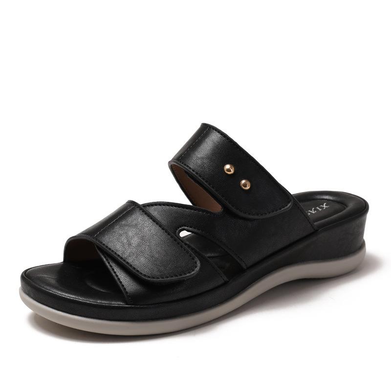 Туфли на танкетке с нескользящей подошвой женские летние новые модные повседневные универсальные для отдыха на морском пляже прохладные шлепанцы