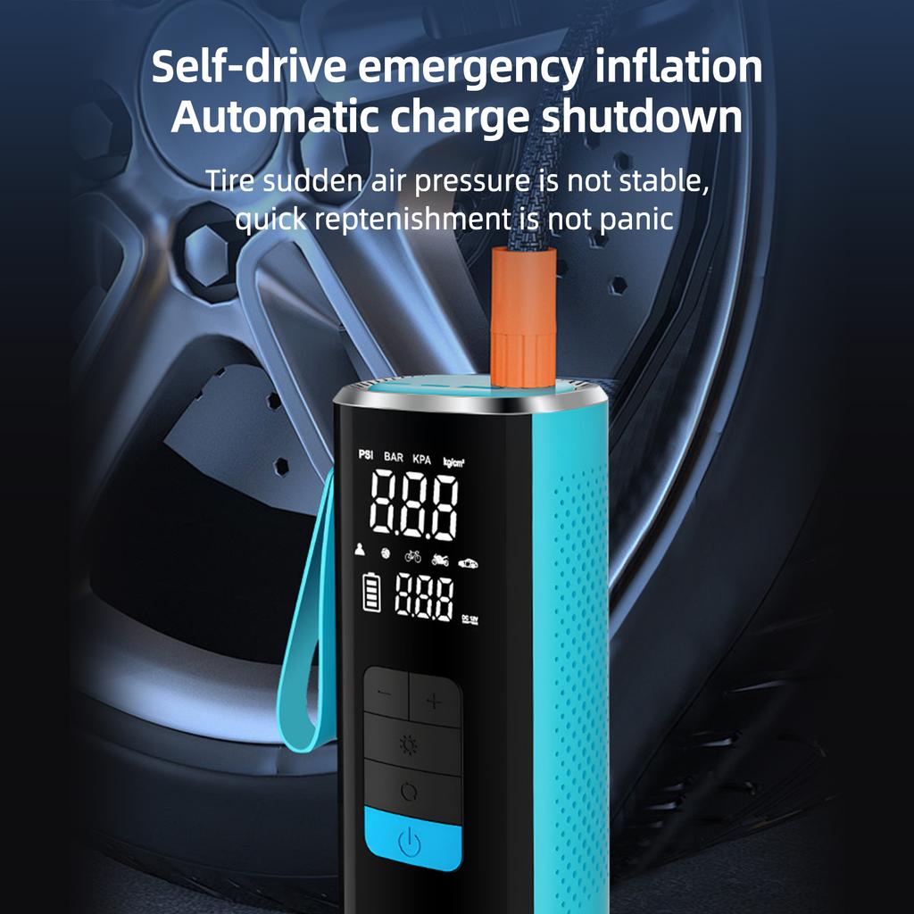 Уличный насос для накачивания шин Портативный беспроводной воздушный насос для автомобильных шин Велосипедных шин Плавательных колец Баскетбола