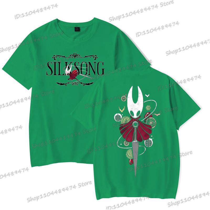 Hollow Knight Silksong Смешные Игровые Футболки Мужские Женские С Круглым Вырезом С Коротким Рукавом Y2K Топы Мультяшный Стиль Hollow Knight Унисекс Футболка