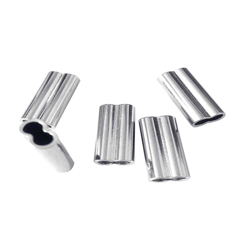 100pcs Pipe Fishing Wire Copper Tube Line Crimping Double Tube Crimping Sleeves Fishing Tackles