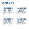 Samsung Карта памяти EVO Plus microSD 128 ГБ + адаптер 64 ГБ 256 ГБ microSDXC, скорость до 160 МБ/с, UHS-I, C10, U3, V10, A3, расширение памяти для телефонов, DJI, камер