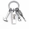 Dad Letters Keychains Creative Hammer Screwdriver Wrench Keyring Handbag Decor Tassel Hanging Pendant Father's Day Gifts ADM