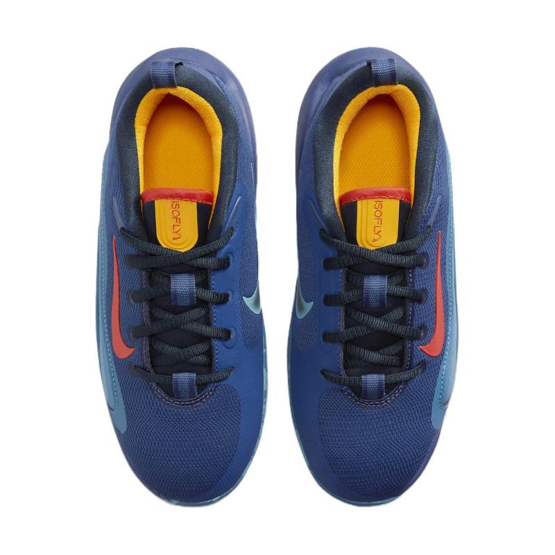 Nike ISOFLY Slip Resistant Cushioning Abrasion Resistant Breathable Low Top Children's Basketball Shoes Blue Sneakers FN4384-400