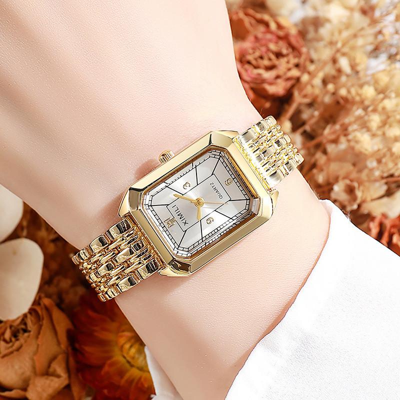 Ladies Square Dress Watch With Precise Quartz Movement For Office And Leisure