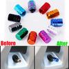 4Pc Aluminum Car Tire Valve Cap Alloy Tyre Rim Stem Cover Car Tire Wheel Stem Air Valve Caps Automobile Motorcycle Dustproof Cap