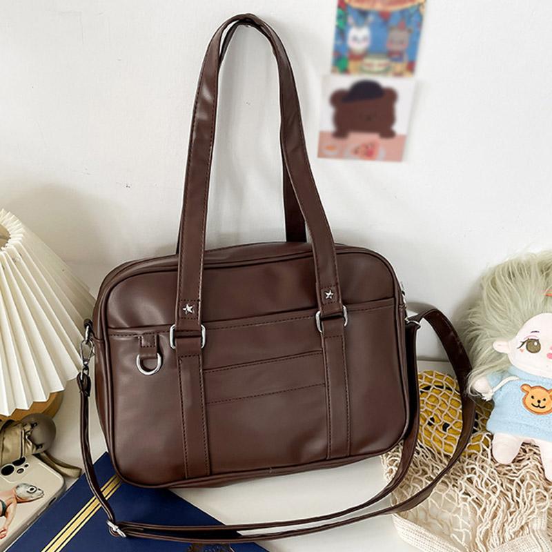 SCIONE Японская школьная сумка JK Uniform Bag из ПУ водонепроницаемая сумка через плечо вместительная студенческая сумка для поездок на работу однотонная сумка через плечо