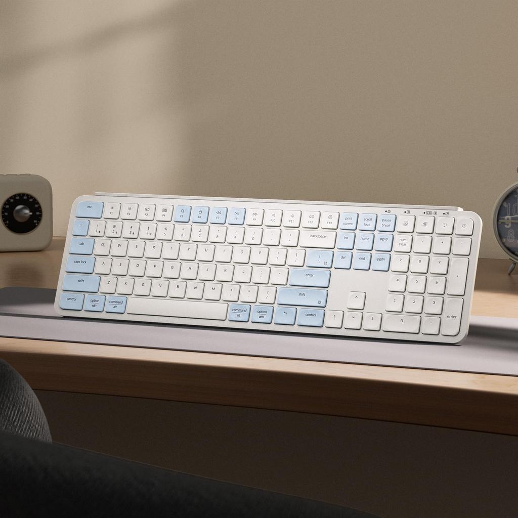 Keychron B6 Pro Wireless Full with Numeric ZMK Scissor Long Battery Compatible with and Linux US Ultra-Slim Keyboard, Size, Keypad, Customizable,