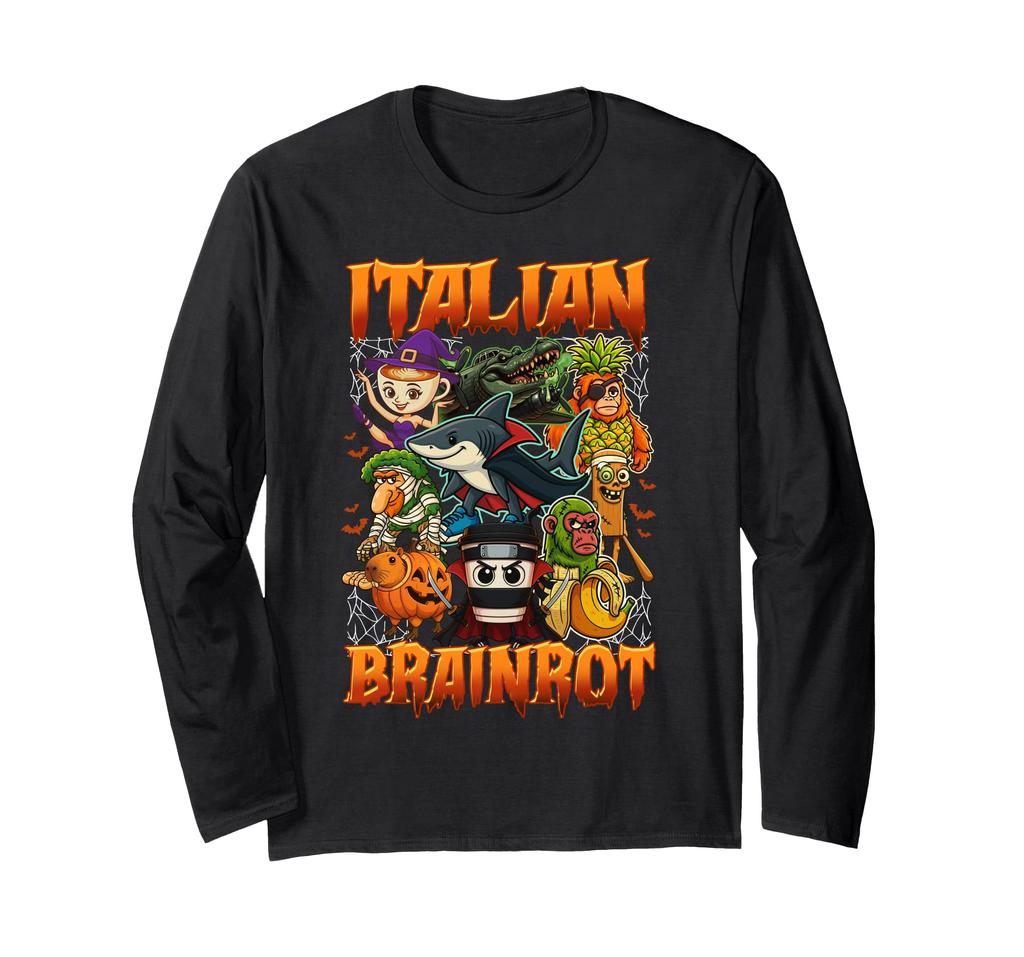 Italian Brain LOT Funny Italian Brain LOT Meme Character Long Sleeve T-Shirt