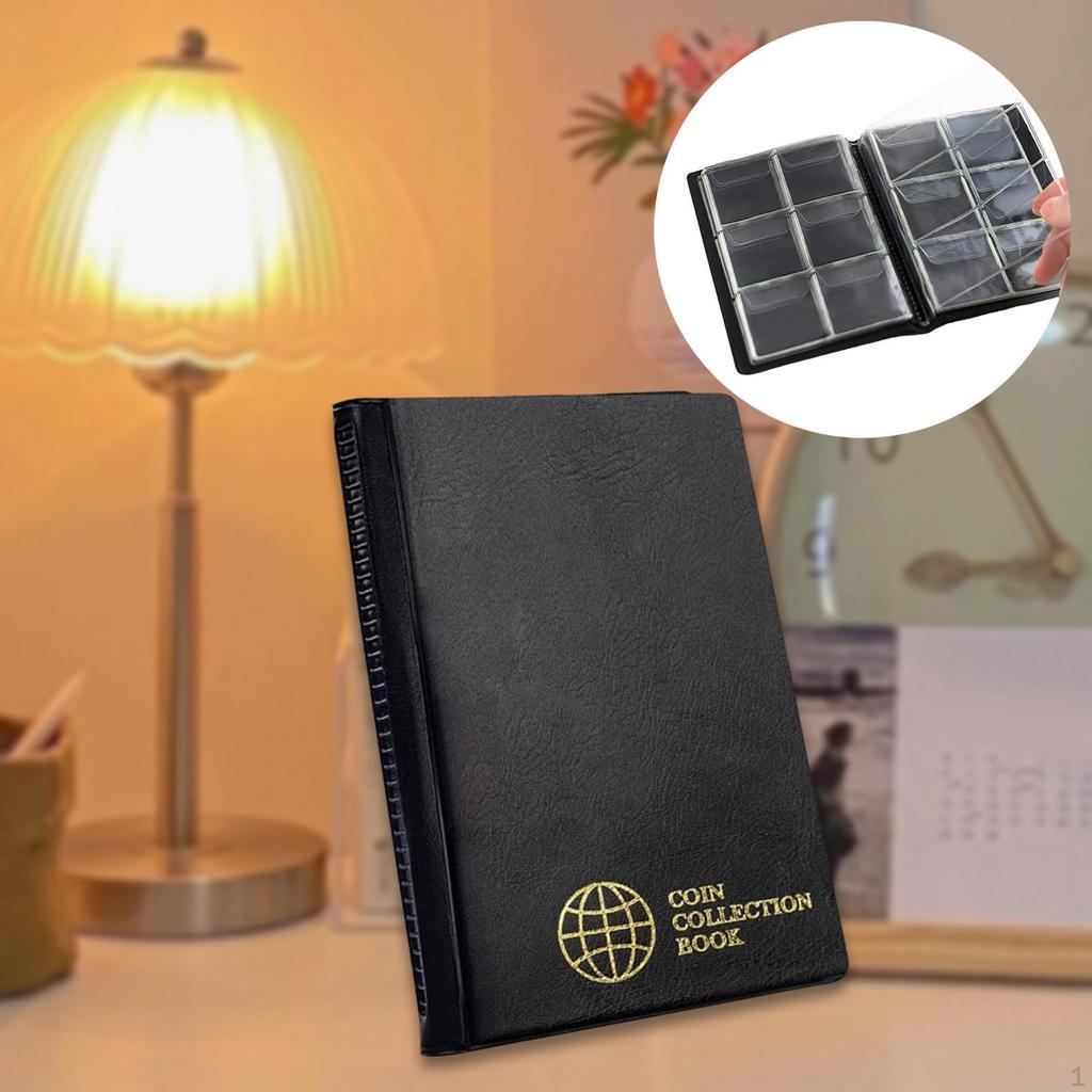 Альбом-органайзер для монет для коллекционеров, папка-регистратор на 60 карманов для хранения денег и пенни