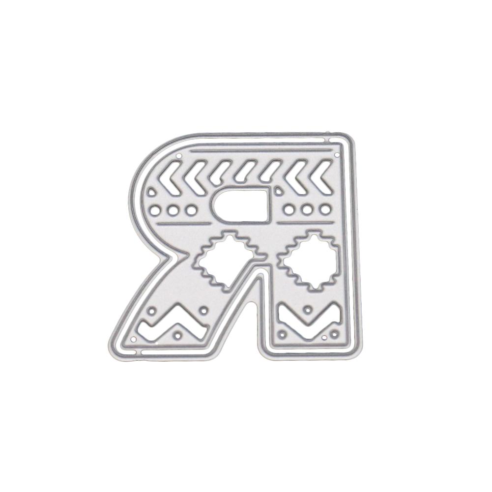 Single Capital Letter Frame Metal Silvery Stencil Embossing Cutting Dies For Diy Scrapbooking Paper Album Cards Making
