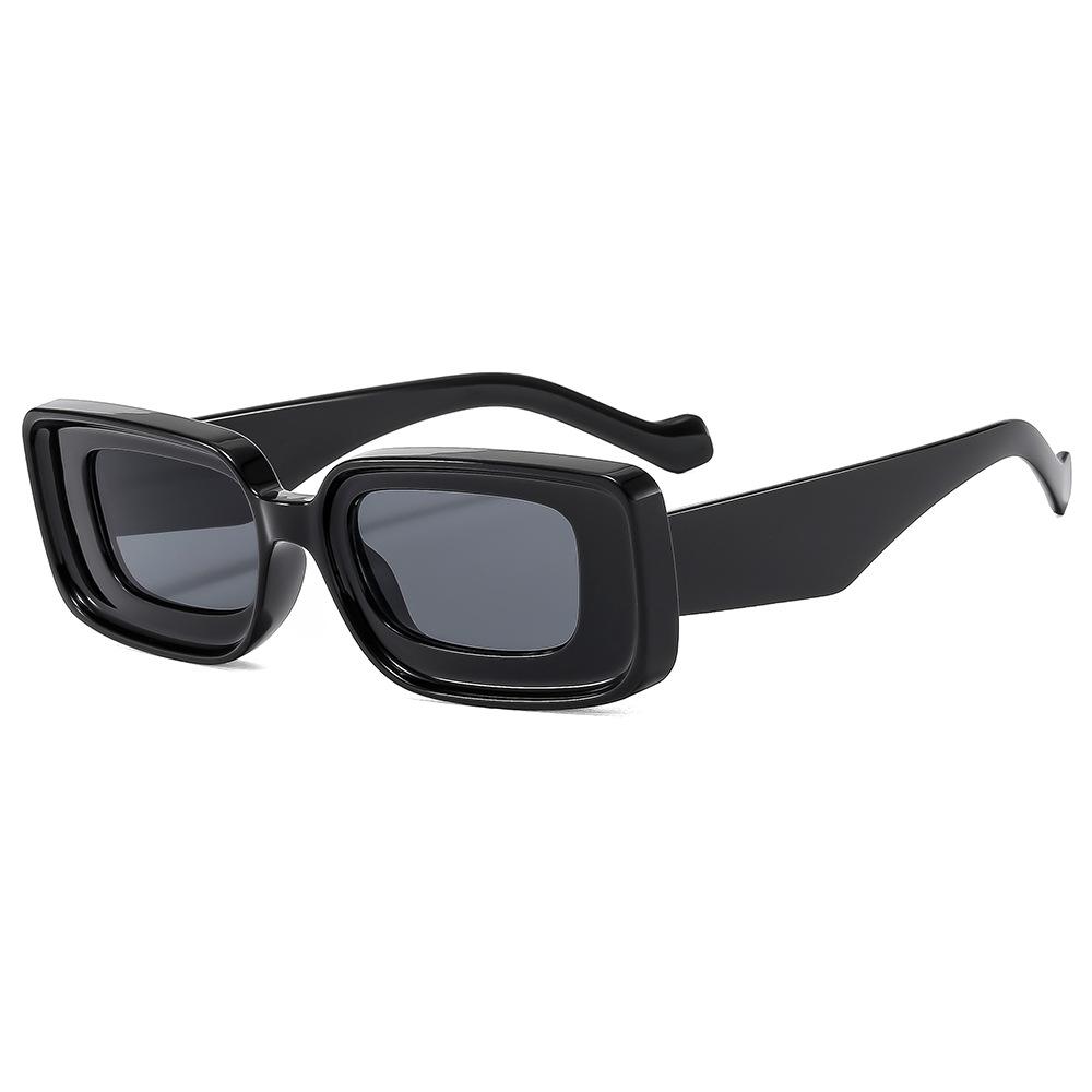 Internet celebrities ins fashion box sunglasses European and American modern catwalk sunglasses plain tide shot versatile glasses