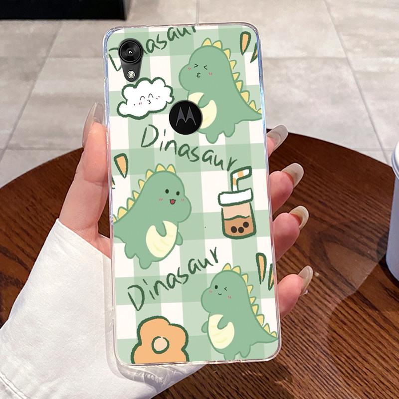 Jelly Casing For Motorola Moto E6 Fundas MOTOE6 Capa Clear Silicone Soft TPU Back Cover Cute Cat Rabbit Heart Protective Case