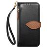 Чехол-книжка для iPhone 17 из кожи Leaf с ремешком через плечо