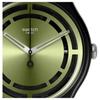 Swatch Серия Gent Новая серия Gent Кварцевый механизм Минималистичный Зеленый свет Швейцарские часы 47,4 мм Зеленый циферблат Керамический корпус с растительным узором Силиконовый ремешок SO32B117