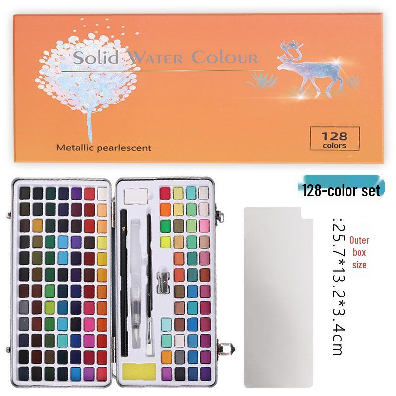 Tin Box: 100-Color Portable Watercolor Paint Set for Kids DIY Nail Art & Painting