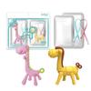 Ange Teether 2-piece Set, Nipple, Giraffe Pink, Horse, Random Delivery (silicon Clip), 1 Set, Korean Baby Products