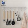 Punch-Free Wall-Mounted Kitchen Hooks - Multifunctional White Storage Shelf
