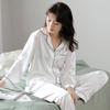 Ice Silk Women's Pajamas - New 2025 Spring/Autumn Long Sleeve Thin Two-Piece Set for Home, Plus Size Available