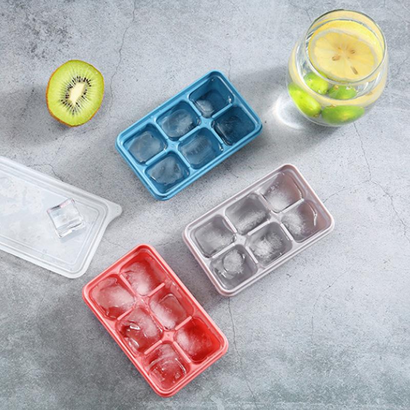 1/3pcs Big Ice Tray Ice Cube Mold Square Shape Ice Cream Maker Tray for Whiskey Cocktails DIY with Lid Silicone Kitchen Tools