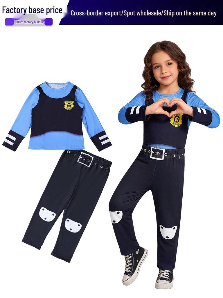 Judy Hopps Zootopia Rabbit Police Officer Costume Pajamas for Girls