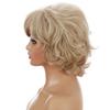 Wig for Women Synthetic Short Curly Hair with Bangs Natural Light Gold High Temperature Daily Use Wigs