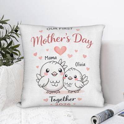 Our First Mothers Day Together Pillow Case Soft Pillow Cover Retro Trendy Pillowcases For Sofa Home Decor
