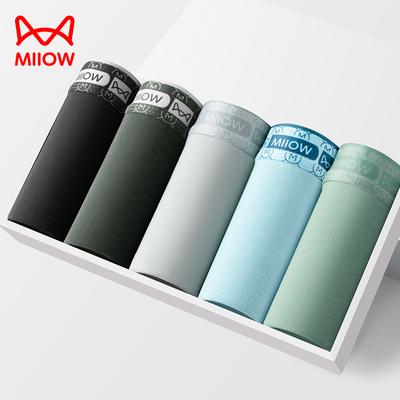 MiiOW 3 шт. хлопковое мужское нижнее белье шорты-боксеры 7A антибактериальное мужское нижнее белье мужские боксеры L-4XL