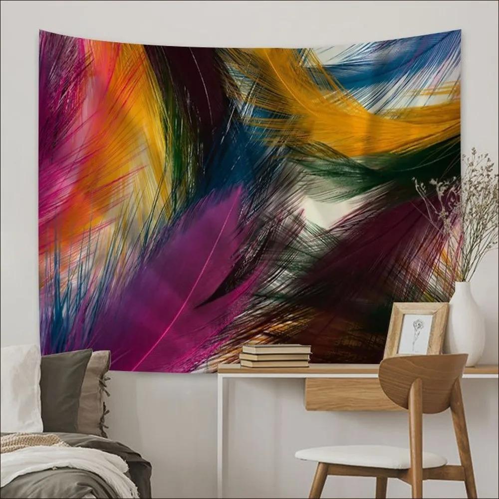Colorful Feather Creative Background Cloth Home Wall Decoration Tapestry Office Living Room Tapestry