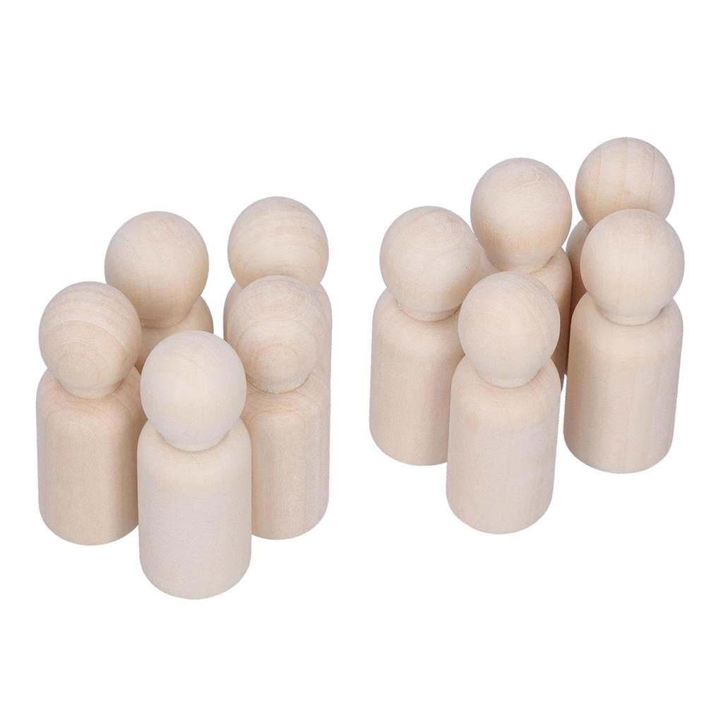 10 шт. незаконченных деревянных кукол-колышек, семейные куклы-колышки, набор для самостоятельной росписи граффити, мужской колышек