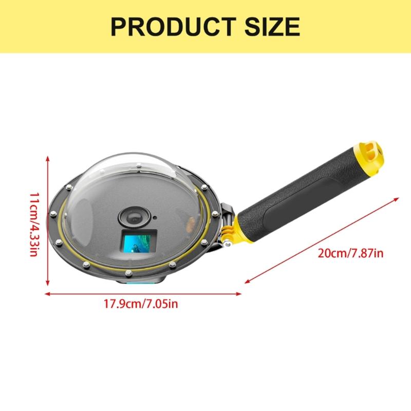 Подводный купольный порт с разделенным уровнем для камер Action5/4/3 Водонепроницаемый корпус с плавучей рукояткой Защита до 30 метров