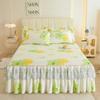 3pcs Set Skin-friendly Lace Bedspread Princess Double Layer Lace Bed Sheet Anti-slip Bed Cover with 2pcs Pillowcase