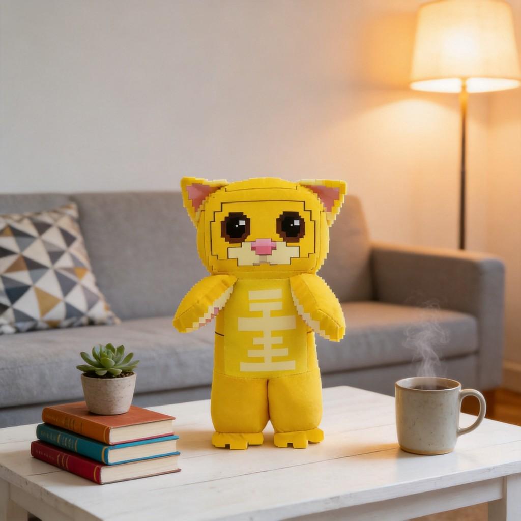 Плюшевая игрушка «Мозговая гниль Мяу» с коротким ворсом для коллекционеров и детей