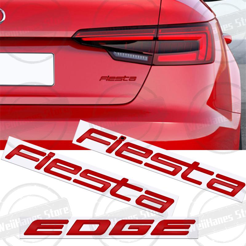 Металлический 3D Значок Буква Логотип Для Ford Fiesta Edge Наклейка На Задний Багажник Кузова Автомобиля Эмблема Глянцевый Черный Аксессуары