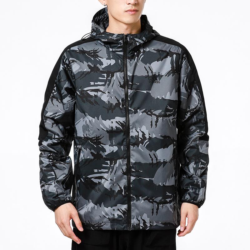 adidas Камуфляжная куртка мужская черная H40232