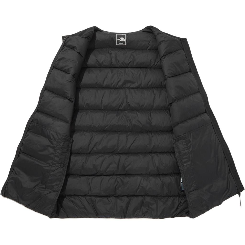 The North Face Однотонный жилет с принтом логотипа-буквы, круглым вырезом, на молнии, без рукавов, пуховый жилет, мужской жилет, черный NV1DQ53A