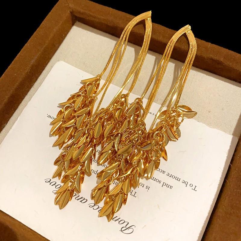 Silver needle zircon geometric fringed earrings light luxury high-end autumn and winter earrings women's new popular earrings