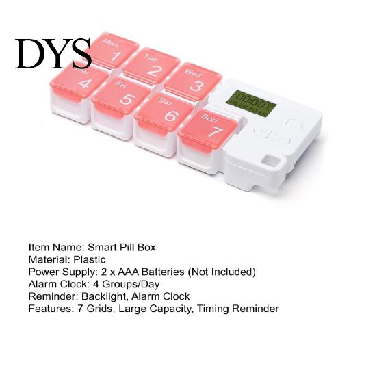 Electronic Pill Dispenser Smart Box 7 Grids Sealed Detachable Large Capacity Backlight Timing Case Reminder Portable Days Storage Organizer for Trip