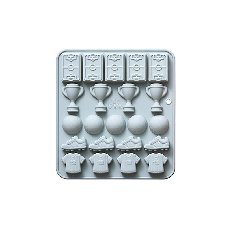 Футбольная шоколадная форма 22 ячейки Футбольная спортивная тема Силиконовые формы для конфет Формы в виде кубка, мяча, футболки Форма для выпечки