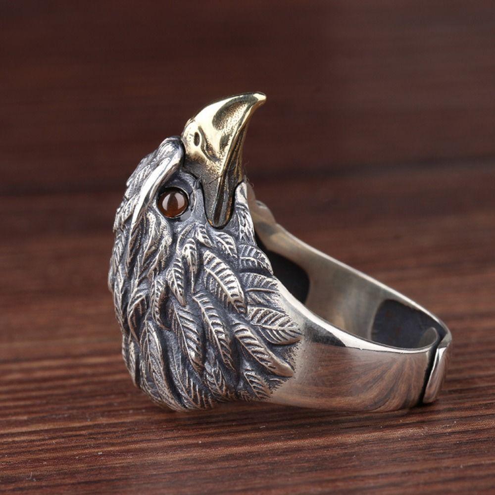 Gift Eagle Open Ring Silver Finger Decorations New Vintage Rings
