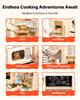 Play Kitchen for Kids, Wooden, Kids Kitchen Playset with Realistic Lights & Sounds, Food & Cookware, Modern Style Pretend Play Toy Set, Ice Maker,