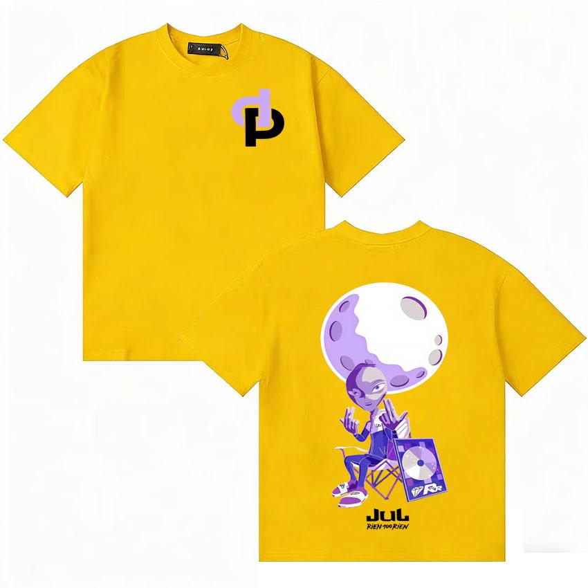 Rapper Jul Rien 100 Rien Print Tshirts French Streetwear Unisexs Women Humor Oversized Tshirt Cotton Shortsleeved Casual T Shirt