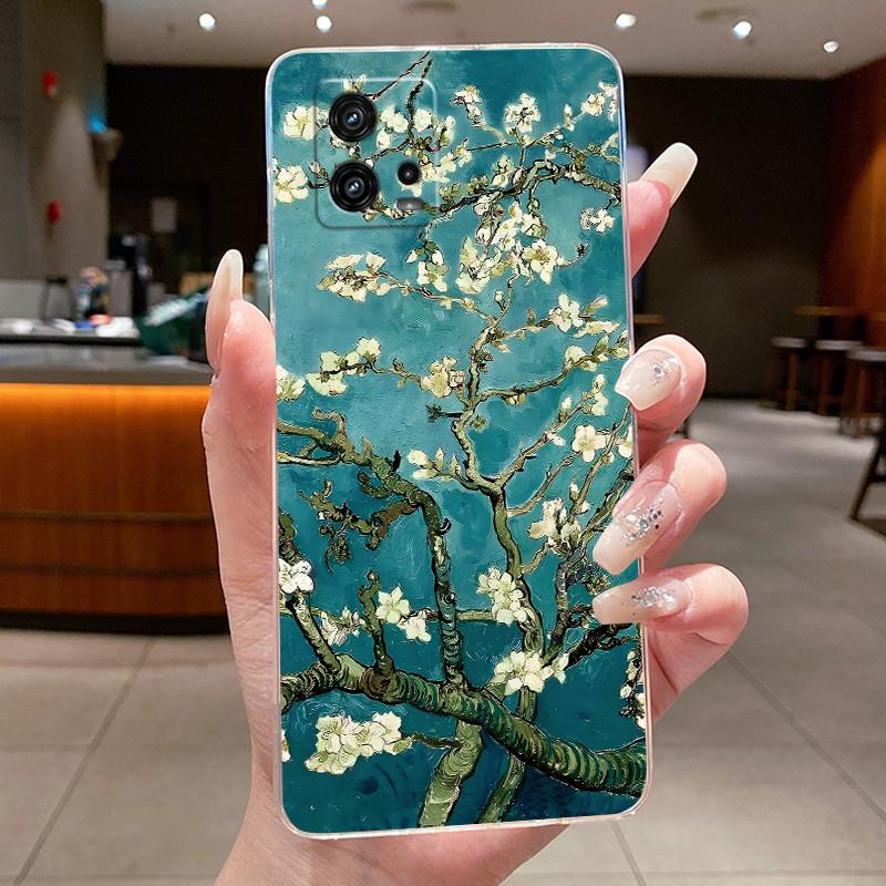 For Cover Motorola Moto G72 Case G 72 Flower design Clear Soft Silicone Back Funda Bumper For Moto G72 MotoG72 Phone Cases Coque