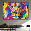Modern Abstract Wall Art Canvas Painting Animal Posters and Prints Lion Dog Cat Painting Wall Picture for Living Room Decoration No Frame