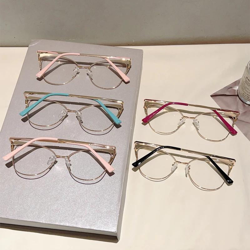 Женские очки «кошачий глаз» большого размера, новая мода, винтажные оправы с полым ободком, трендовые роскошные очки в форме бабочки