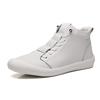 Fashion Genuine Leather White Shoes Men High Top Sneakers Mens Casual Shoes Cool Street Soft Comfortable
