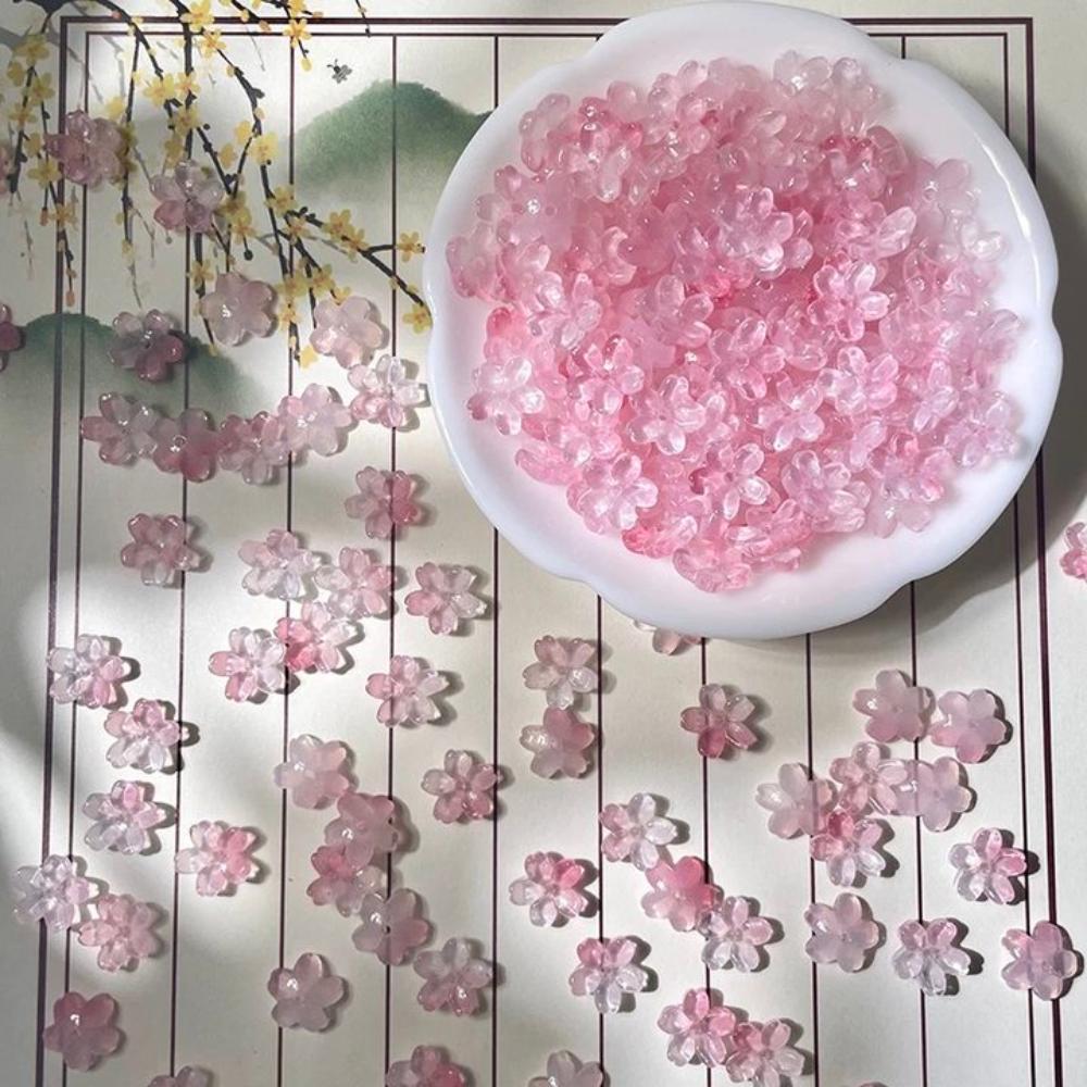 100pcs Transparent Oriental Cherry Beads Gradient Color Jewelry Making Material  DIY Accessories