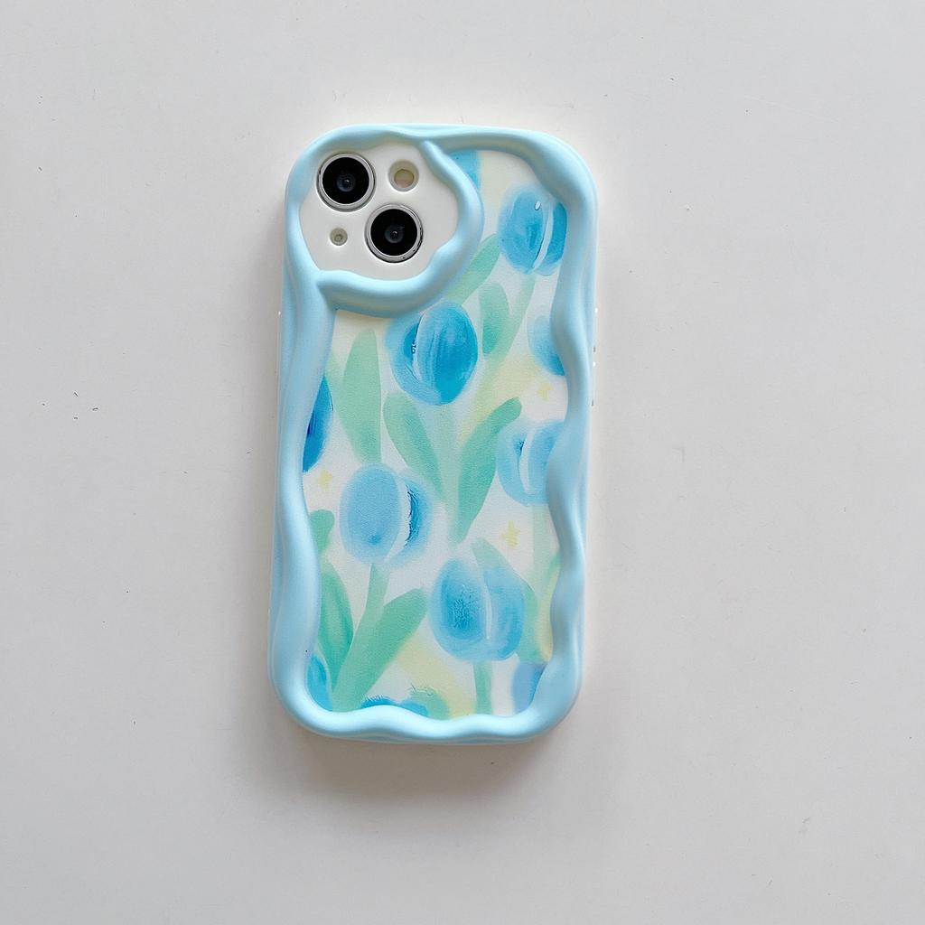 Cute Silicone Case for Tecno Spark 10C Xiaomi Redmi Note 12 11 iPhone 15 14 13 Samsung A54 A34 Funda Painted Cartoon Tulip Heart Cover Soft TPU Bumper