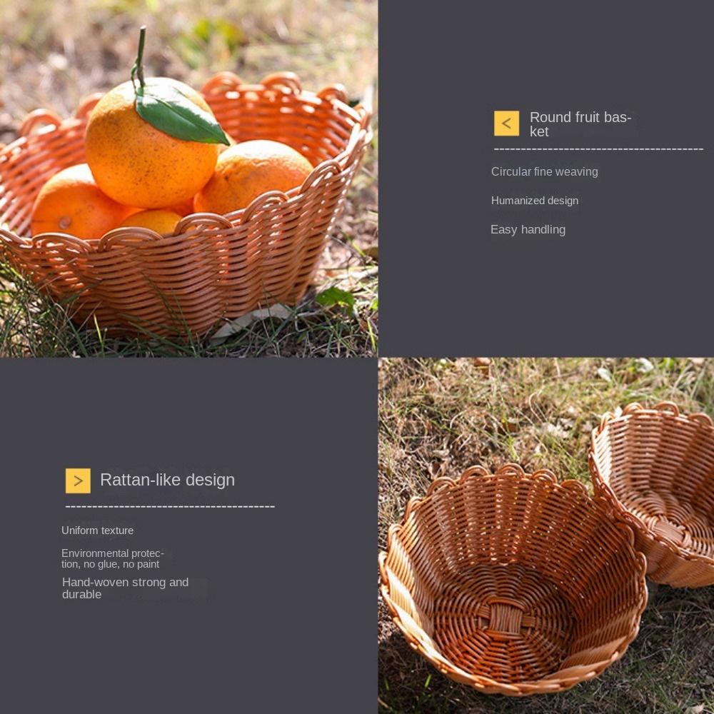 Round Display Platter Bread Fruit Kitchen Organization Basket Storage Basket  Home Shop Hotel