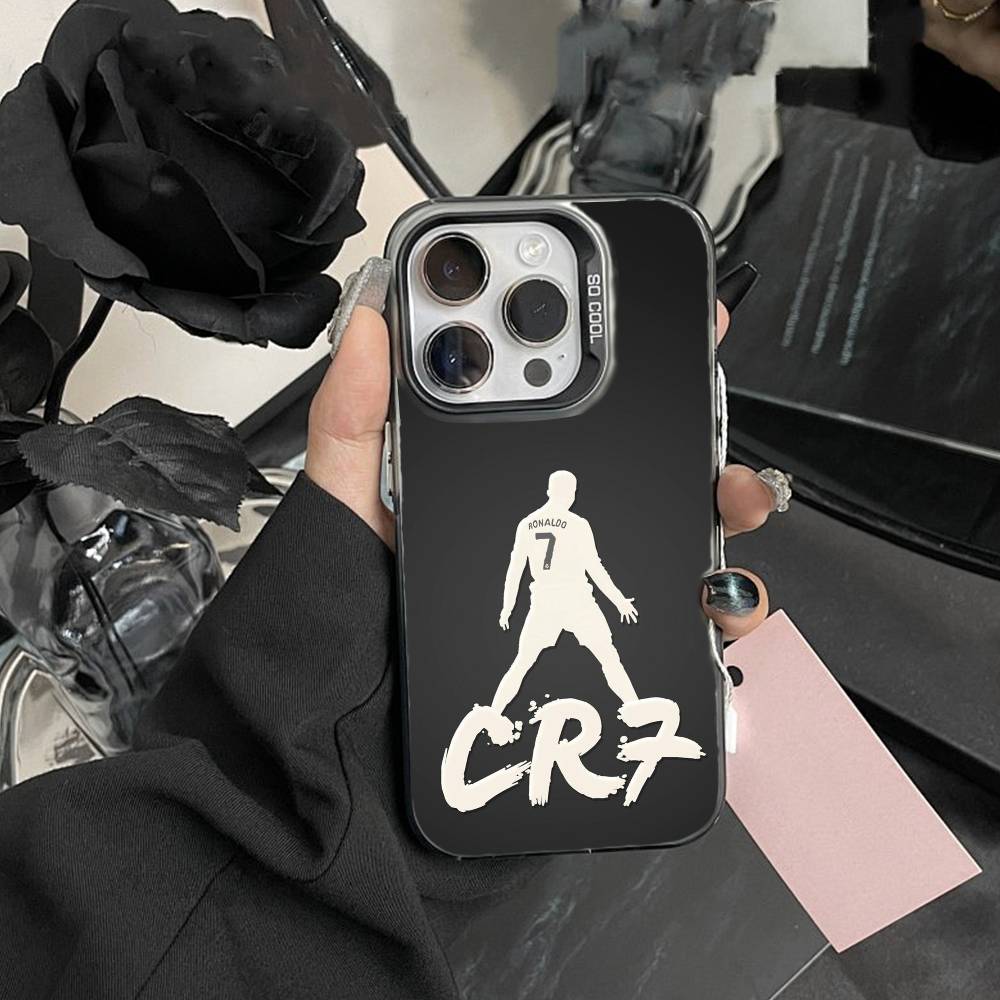 Чехол для телефона Player R-Ronaldo C-CR7 для iPhone 17,16,15,14,13,12,Pro MAX Черный Матовый Ударопрочный Чехол
