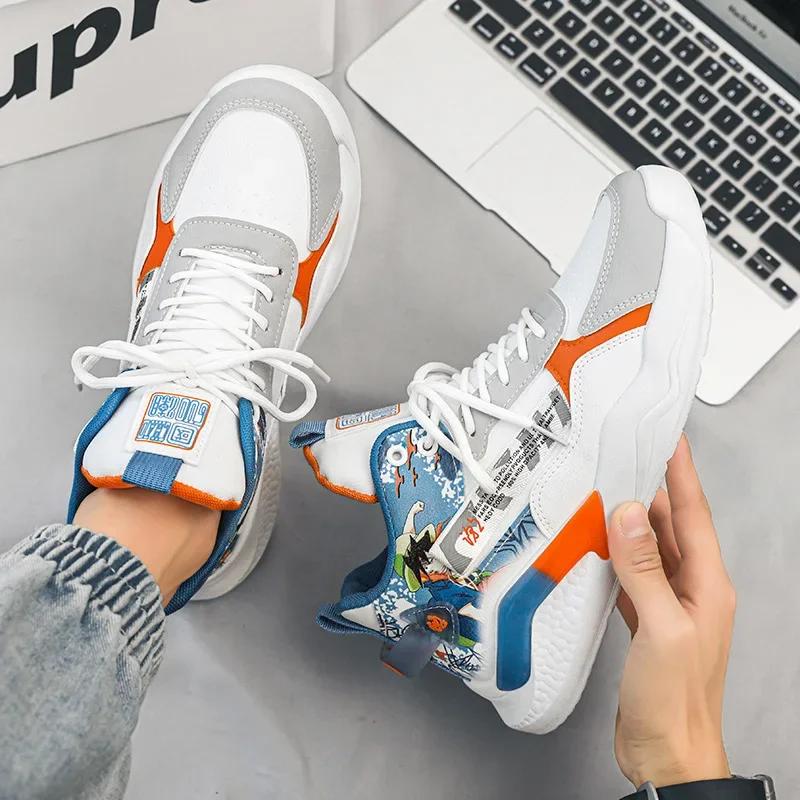 Мужские кроссовки Весенние дышащие баскетбольные кроссовки Уличные нескользящие износостойкие кроссовки для бега Спортивная обувь Повседневная обувь Теннис Мужской